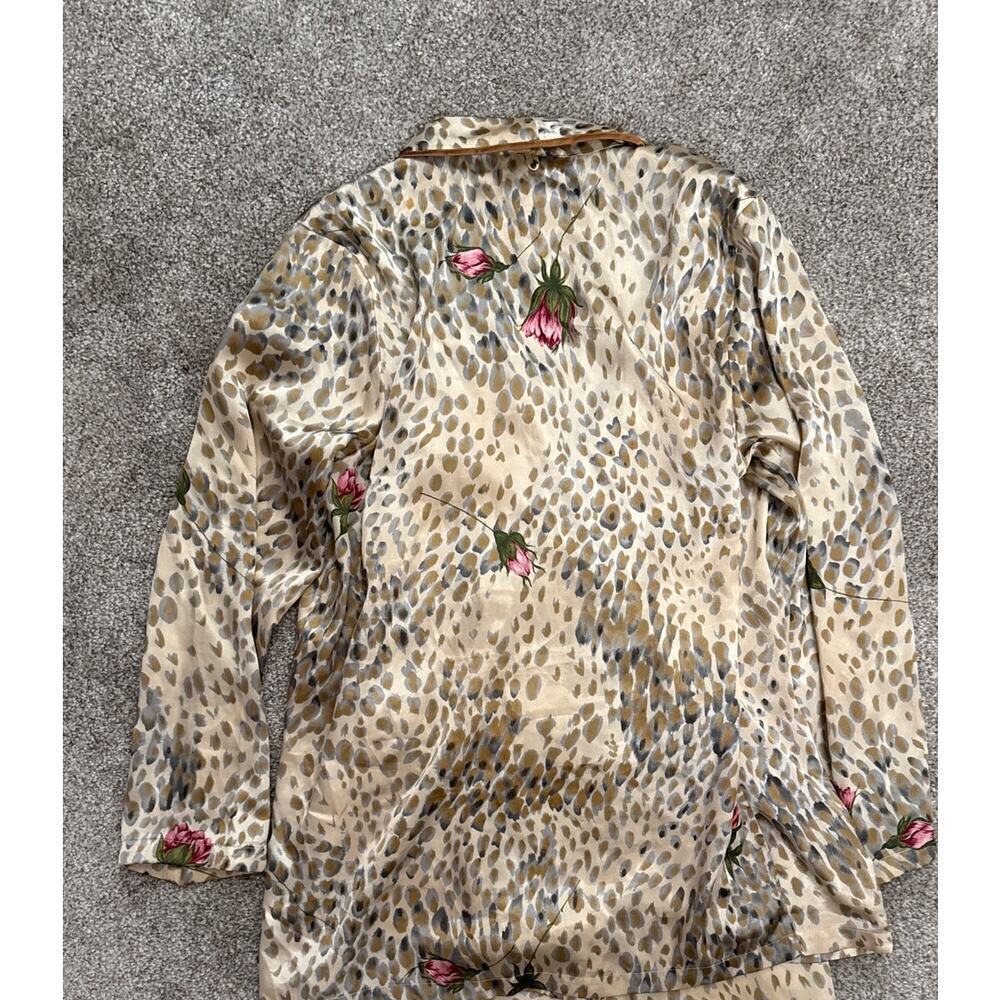 Ivy & Annabelle Intimates Floral Animal Print Satin Kimono Pajama Set, M - Picture 7 of 7